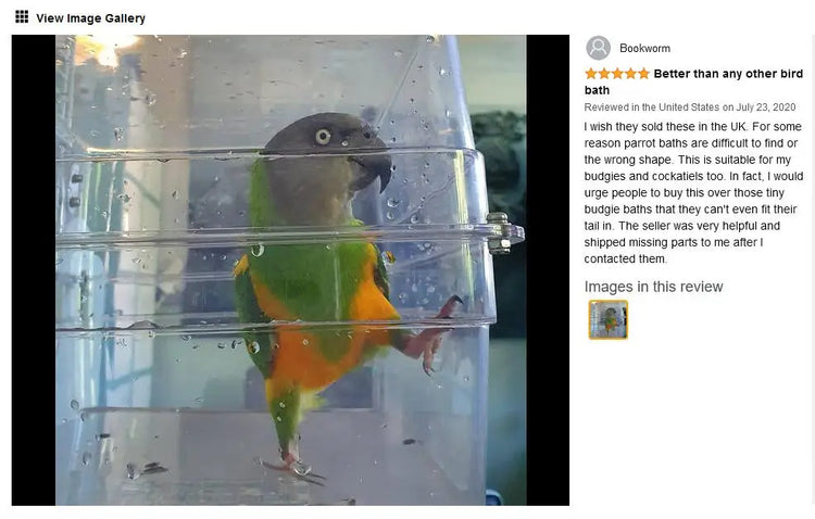 Bird Bath for birds Parrots Tub Large Clear Transparent Swimming Pool Box for Birds to Splash and Play Parrot Shower Bathtub