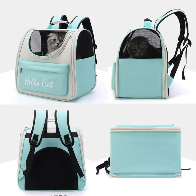 Windproof Cat/Small Dog Travel Backpack | Soft Cushion | Outdoor Pet Carrier