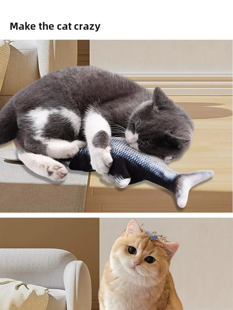 Cat/Dog Toy – USB Charging Electric Floppy Fish | Simulation Interactive Pet Chew Toy | Teeth Grinding & Training Play Toy