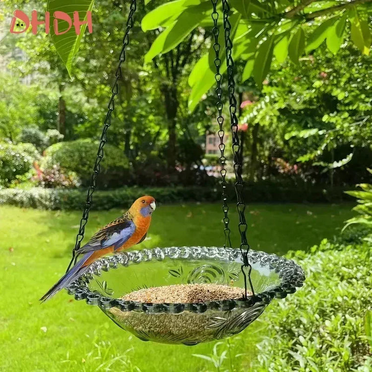 Flower-Shaped Hanging Bird Feeder & Birdbath | Outdoor Garden Tray for Hummingbirds & Wild Birds | Yard & Farm Decor