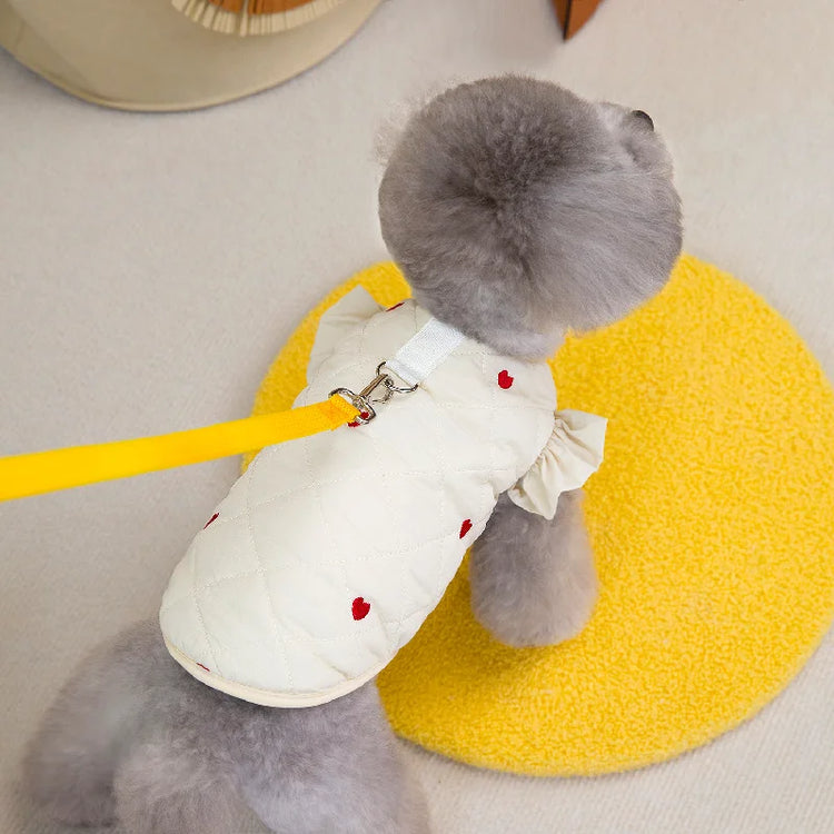 Pet Clothing - Small Dog/Cat Warm Coat | Autumn Winter Waterproof | 24 Love Flounced Sleeve Cotton Vest Outfit