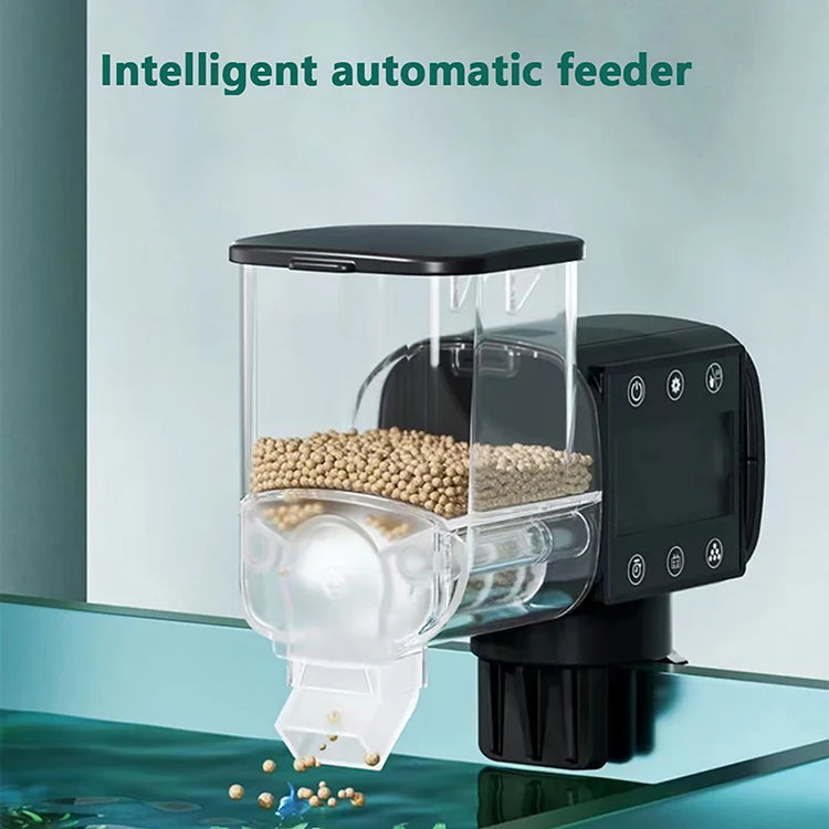 Automatic Intelligent Fish Feeder with LCD Display – Digital Programmable Aquarium Fish Food Dispenser
