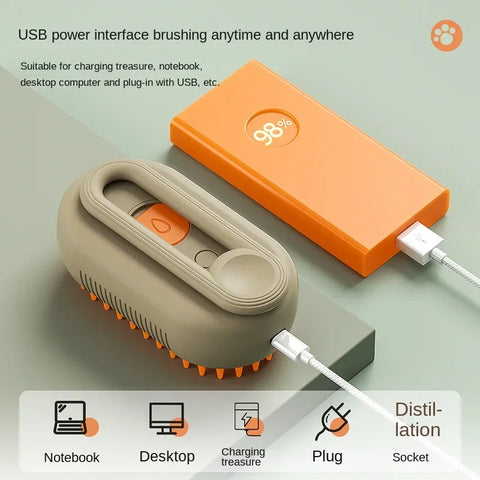 Pet Electric Spray Comb | Cat Dog Hair Removal | Cleaning Massage Grooming Tool