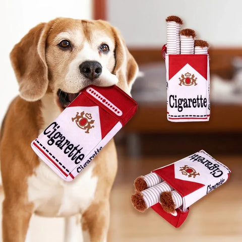 3-Pack Interactive Plush Cigarette Dog Toys with Box