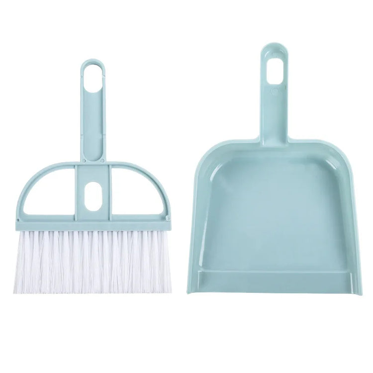 Blue Mini Desktop Cleaning Brush | Pet Mini Broom Set | Dog/Cat Cleaning & Disinfection | Household Cleaning Products