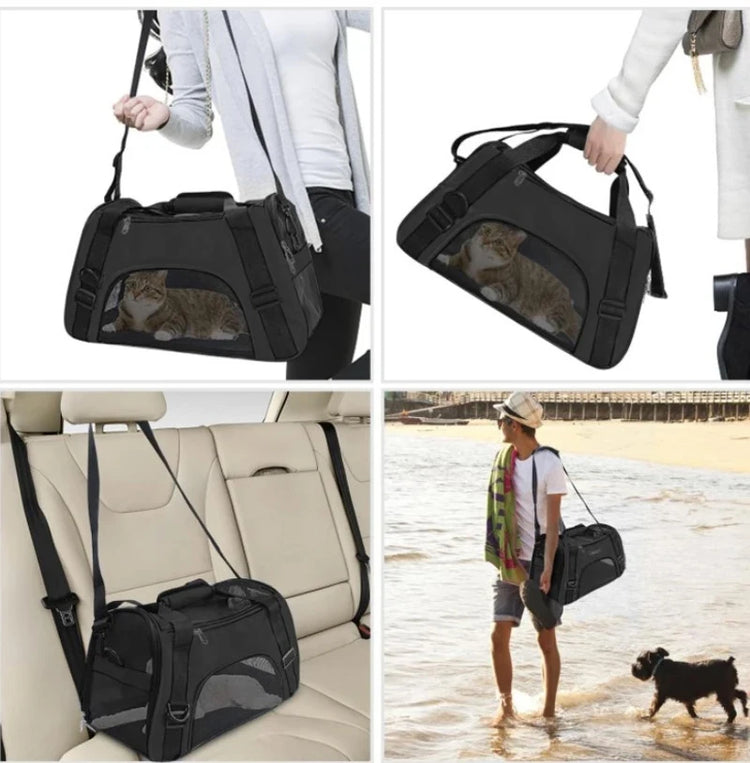 Portable Foldable Pet Carrier Bag – Soft-Sided Travel Handbag for Small Dogs & Cats
