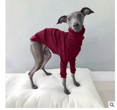Dog Winter Clothes Fleece Whippet Vest Large Dogs Cotton Italian Greyhound Clothes Turtleneck Dog Clothes Soft Fleece Hoodie
