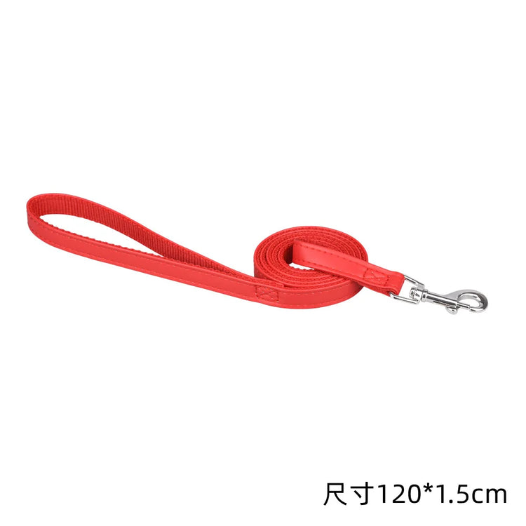 120cm PU Leather Padded Nylon Dog Leash – Durable, Comfortable, and Easy to Use for Dogs and Cats