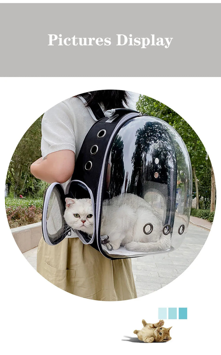Cat Carrier Bag | Outdoor Pet Shoulder Bag | Carriers Backpack | Breathable Portable Travel Transparent Bag | For Small Dogs Cats