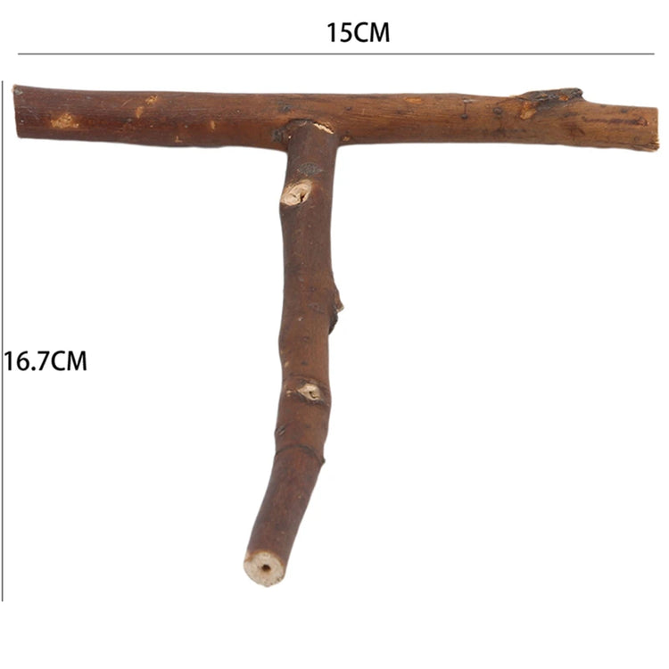 Pet Parakeet Budgie Hanging Play Toys | Bird Cage Wood Branch Stand Perches | Parrot Wooden Holder Perches