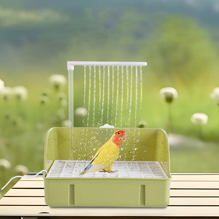 Parrot Shower Basin | Automatic Circulation Bird Bath | Large Bird Bathtub | Bird Cleaning Supplies