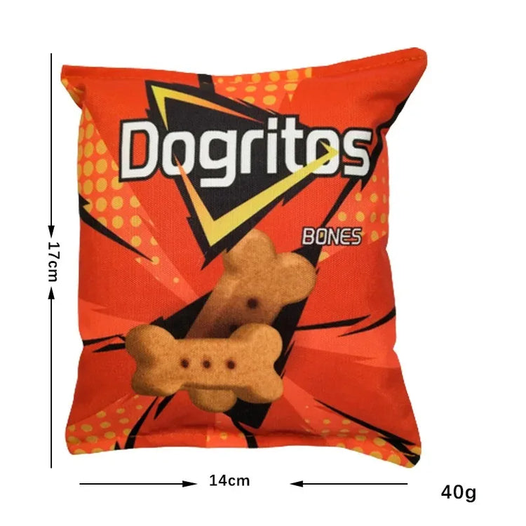 Funny Potato Chips Plush Dog Toy – Squeaky Chew Toy for Small & Medium Dogs