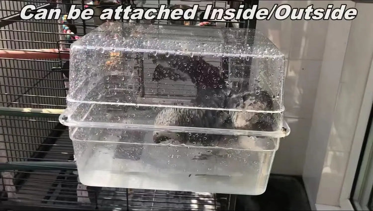 Bird Bath Shower Bathtub Box Large Hanging Clear Transparent Cube for Parrots Cage Accessories Bowl