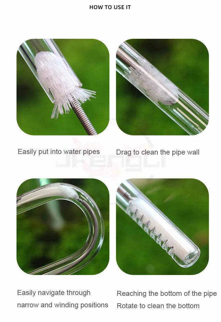 Stainless Steel Aquarium Spring Brush – Fish Tank Cleaning Tool & Filter Cleaner
