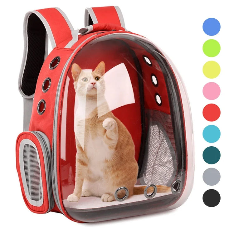 Cat Carrier Bag | Outdoor Pet Shoulder Bag | Carriers Backpack | Breathable Portable Travel Transparent Bag | For Small Dogs Cats