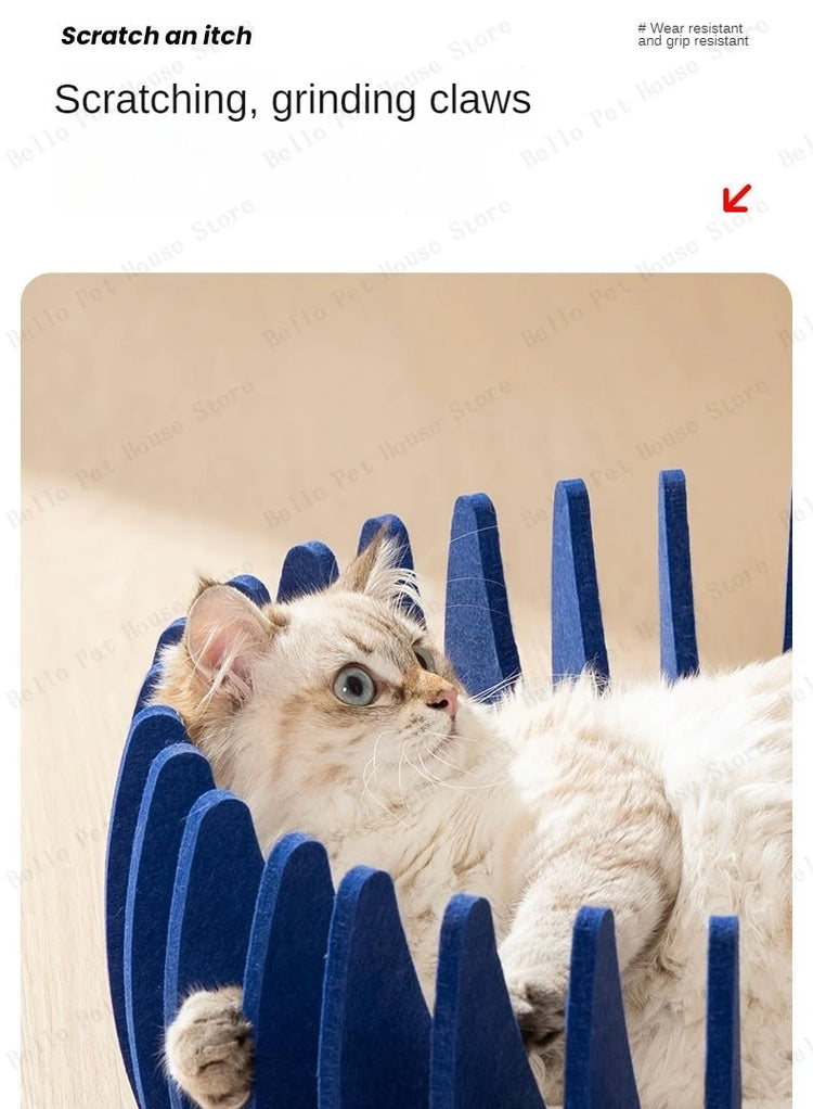 Bird Cage Cat Bed | Luxury Felt Nest for Cats | Breathable & Durable Enclosed Pet Furniture for Comfort & Style