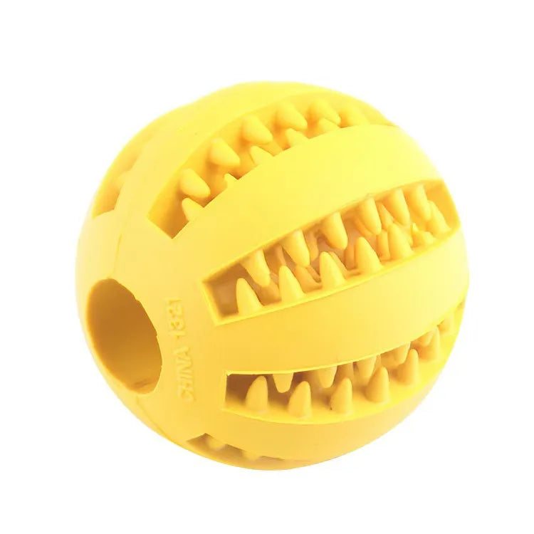Durable Dog Chew Toy Ball – Bite-Resistant, Treat Dispensing & Teeth Cleaning Rubber Ball for Dogs and Cats