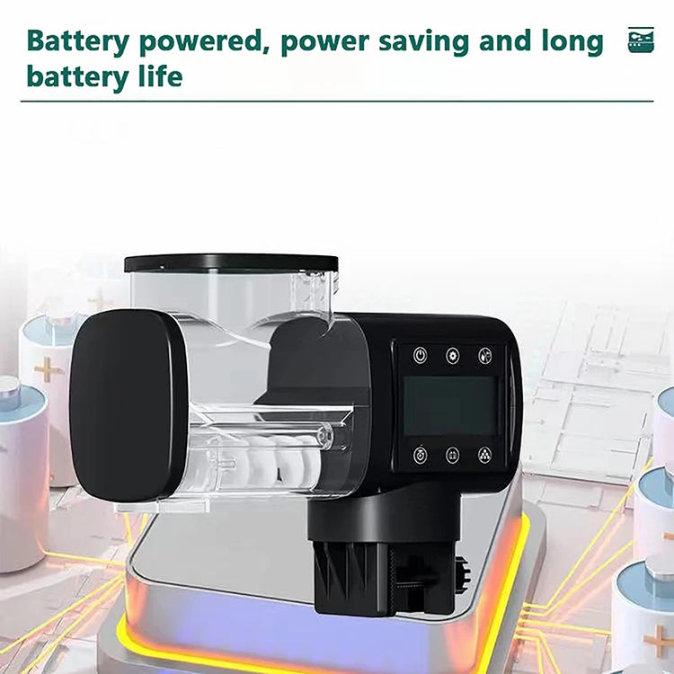 Automatic Intelligent Fish Feeder with LCD Display – Digital Programmable Aquarium Fish Food Dispenser