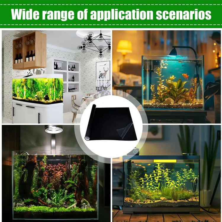 Fish Tank Background Static Cling Black Fish Tank Backdrop Aquarium Poster Aquarium Backdrop Aquarium Wallpaper Decorations