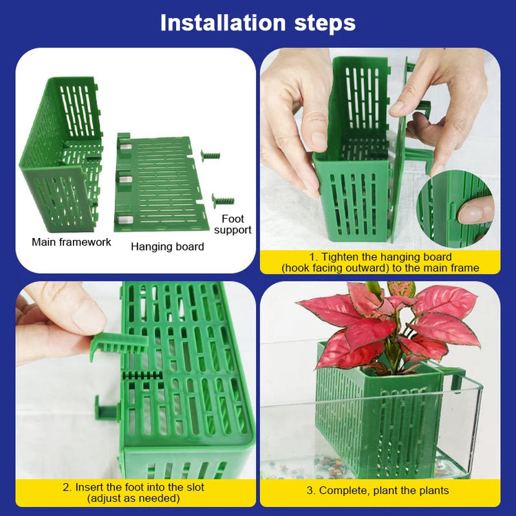 Fish Tank Hanging Planter Aquatic Plant Holder Heat-resistant Hydroponic Basket Aquarium Underwater Aquatic Plants Basket