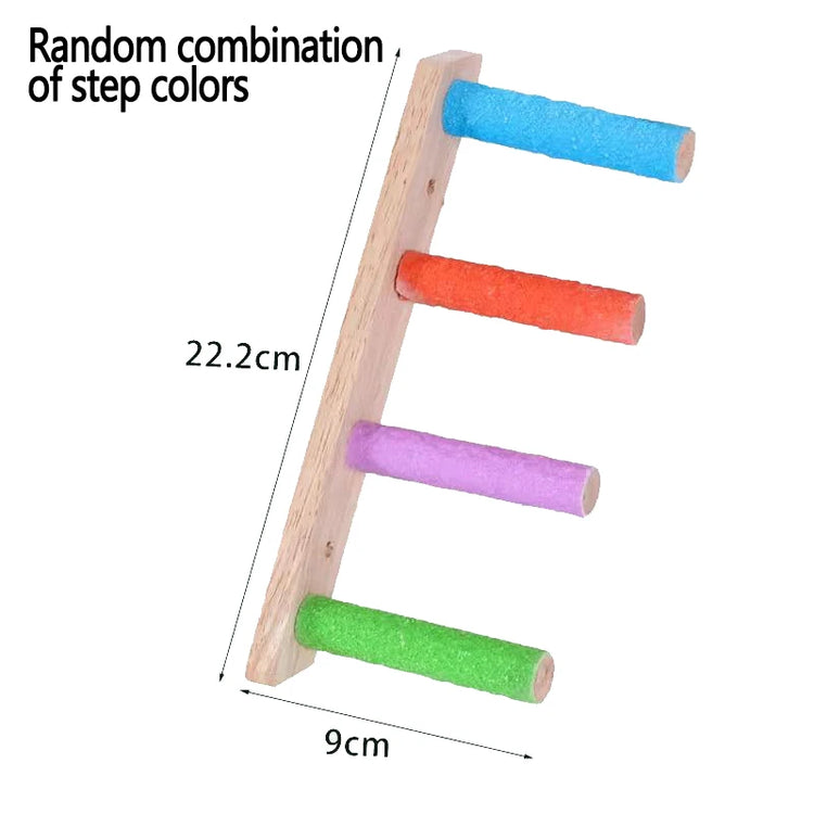 4/6/8 Step Bird Climbing Ladder | Parrot Toy Ladder - Fun Interaction Toy | Wooden Exercise Rack for Birds