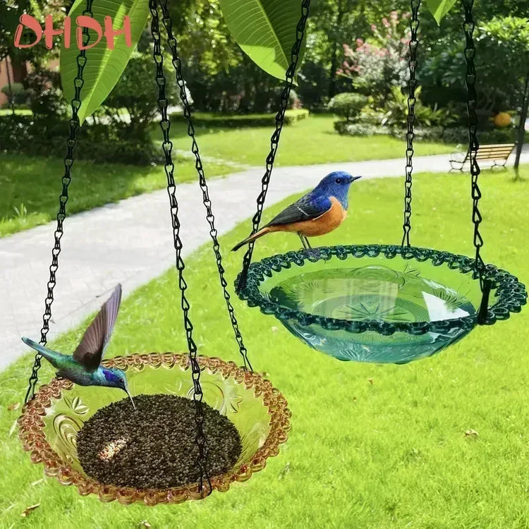 Flower-Shaped Hanging Bird Feeder & Birdbath | Outdoor Garden Tray for Hummingbirds & Wild Birds | Yard & Farm Decor