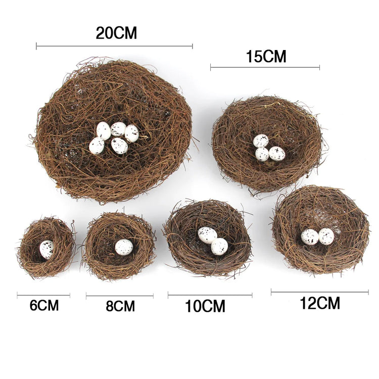 Straw Round Rattan Bird Nest | Chewable Bedding Toy for Parrots, Pigeons & Cage Birds