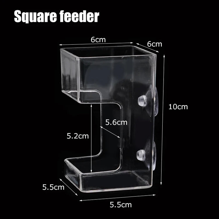 Aquarium Feeding Ring Floating Food Tray with Suction Cup – Transparent Acrylic Fish Feeder