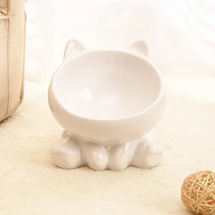 Cat Bowl Pet Accessories | Ceramic Diagonal High Feet - Cute Protection | Cervical Spine Dog Bowl - Drink Water Bowl | Pet Supplies