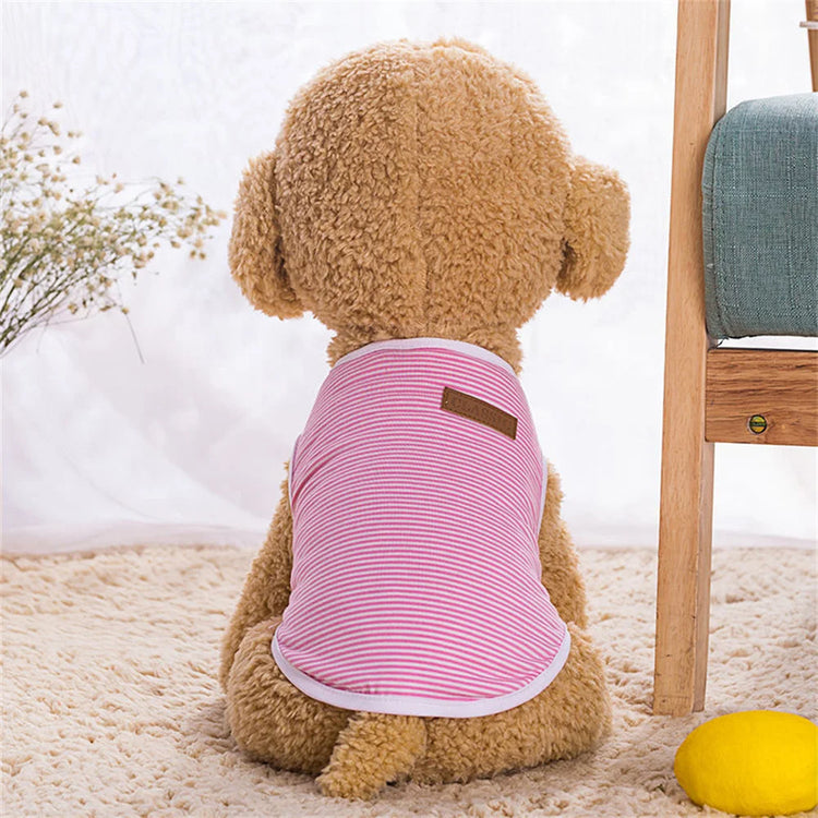 Classic Striped Cat Vest Shirt | Lightweight Summer Pet Clothes For Cats/Small Dogs