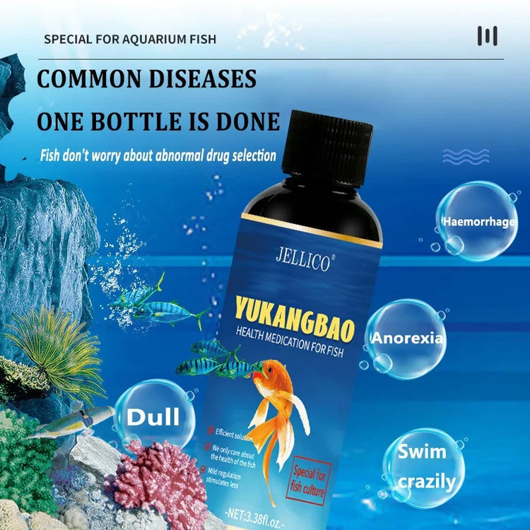 Health Medication for Fish – 100ml Fin Rot Treatment & Aquarium Water Purifier for Freshwater