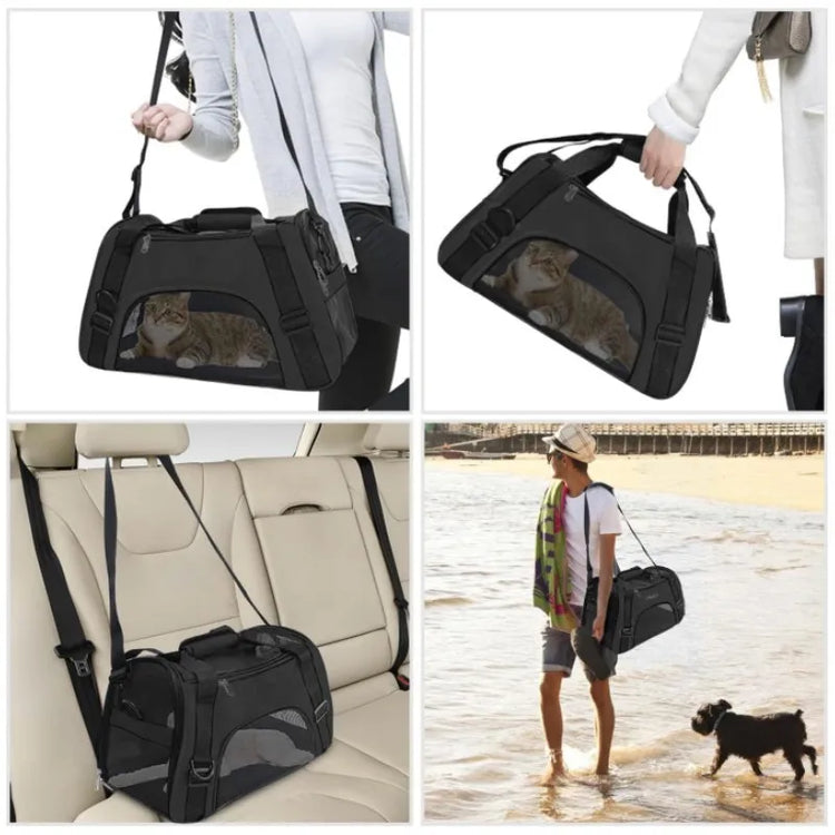 Cat Bags | Soft-Sided Portable Dog Carrier | Mesh Breathable Handbag | Foldable Pet Travel Transport Bag