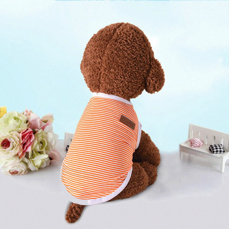 Classic Striped Cat Vest Shirt | Lightweight Summer Pet Clothes For Cats/Small Dogs