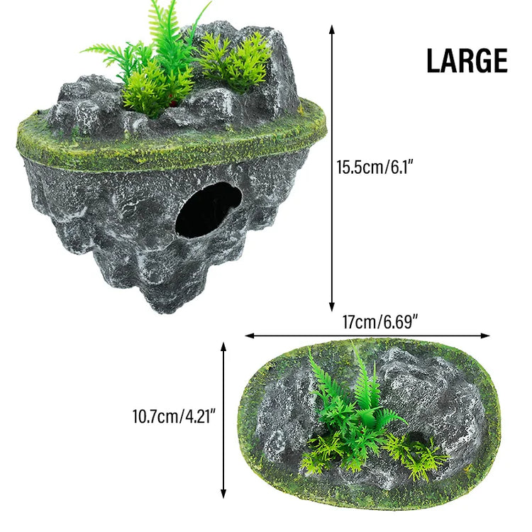 Suspended Island Fish Tank Decorative Creative Floating Stone Simulation Plants Caverns Crafts Ornaments Aquarium Accessories