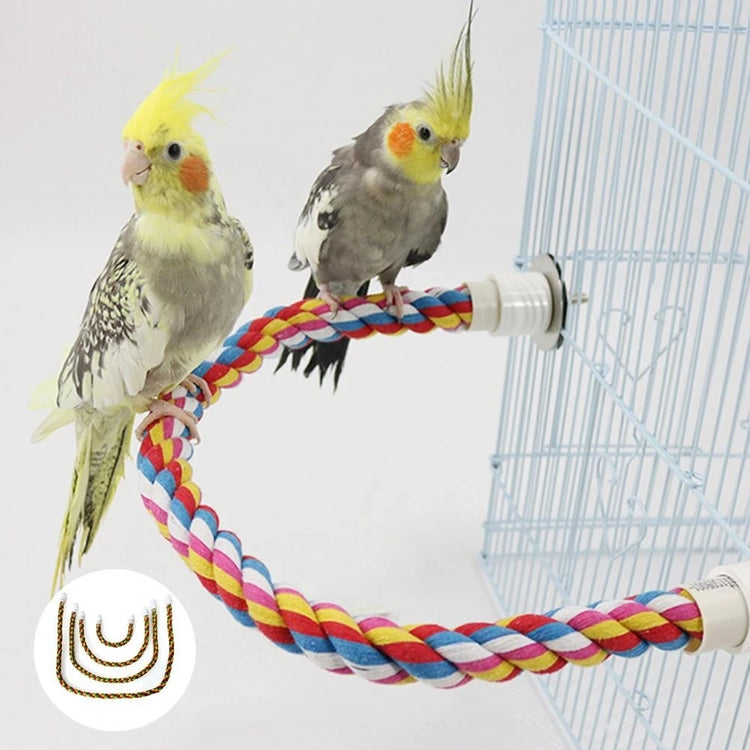Bird Molar Toy | Durable Bendable Cotton Rope | Multi-color Parrot Standing Perch for Cockatiel | Parrot Cage Bird Toy