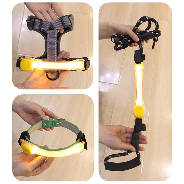 LED Safety Light Strip for Dogs – Waterproof, Flashing, Anti-Lost Light for Harness or Leash