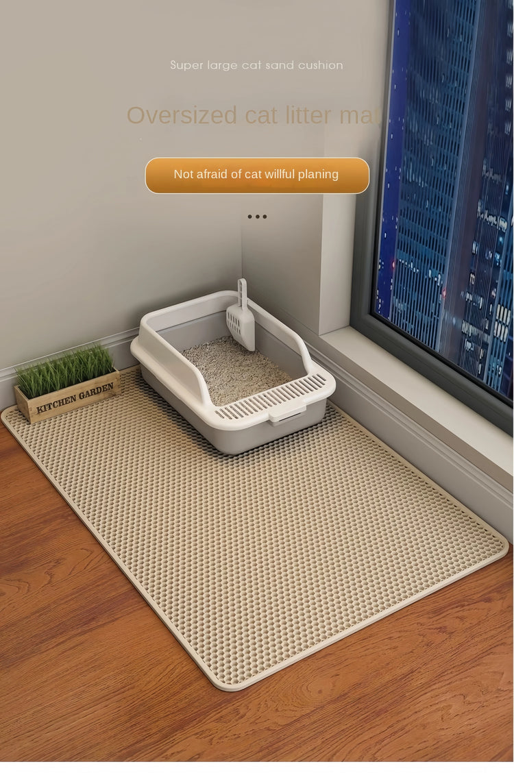 Cat Litter Mat | Non-Slip Pet Litter Box Filter Pad | Double Layer Waterproof Cat Mat | Wear-Resistant Pet Cleaning Supplies