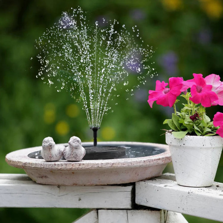 2.2W Solar Bird Bath Fountain | Floating Water Pump with LED Light & 6 Spray Nozzles for Birdbaths, Ponds, and Outdoor Water Features