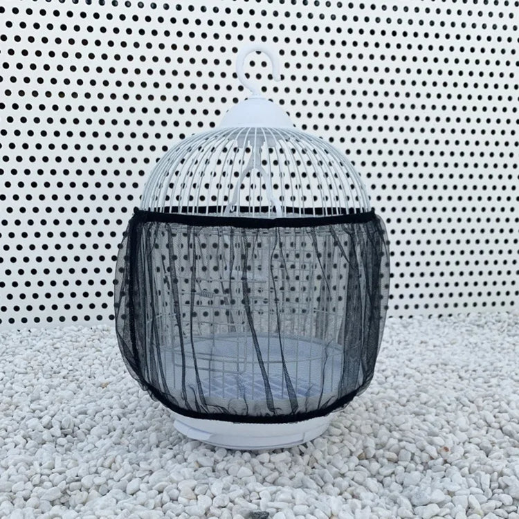 Bird Cage Seed Catcher Cover | 2025 M/L Mesh Skirt | Nylon Airy Cage Wrap for Clean Floors | Stretch Fit Bird Cage Accessory