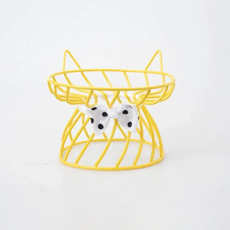Ceramic Cat Food Bowl | High Foot Raised Pet Bowl | Cat Dog Feeding Dish | Cervical Spine Care | Outdoor Ceramic Bowl with Iron Stand | Anti-Tip Pet Feeder