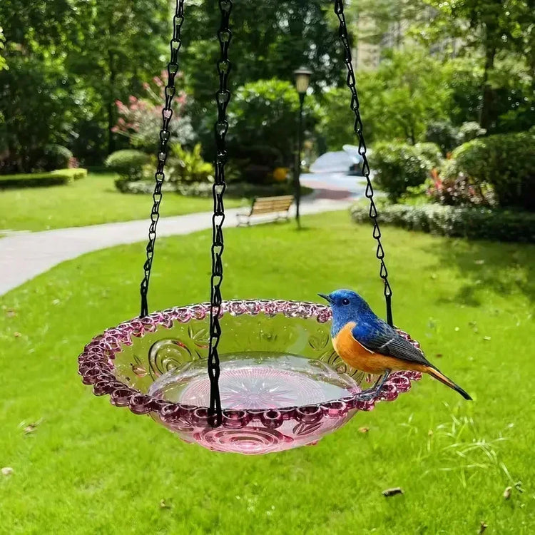 Flower-Shaped Hanging Bird Feeder & Birdbath | Outdoor Garden Tray for Hummingbirds & Wild Birds | Yard & Farm Decor