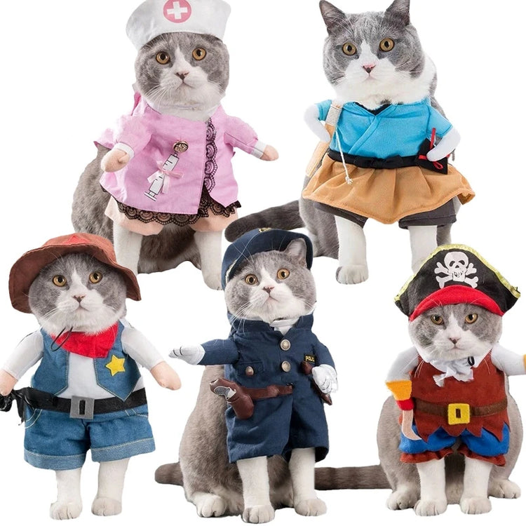 Funny Dog & Cat Costume | Pet Sweatshirt Stand-Up Suit | Cosplay Outfit for Party & Festival