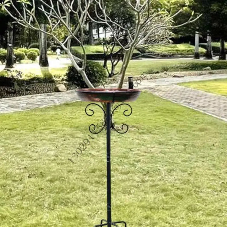 Freestanding Metal Bird Bath with Stake for Outdoor Use | Large Garden Bird Feeder Bowl for Lawns, Patios & Yards
