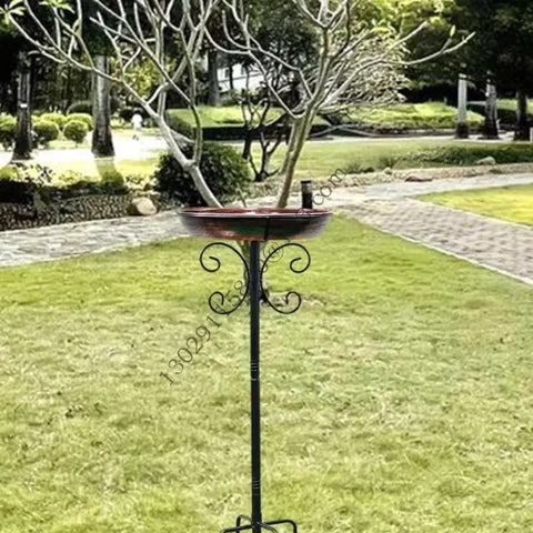 Freestanding Metal Bird Bath with Stake for Outdoor Use | Large Garden Bird Feeder Bowl for Lawns, Patios & Yards