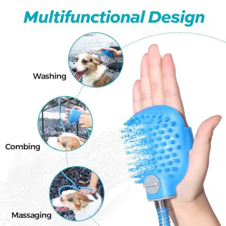 Pet Shower Sprayer with Massage Brush – 2.5M Hose, Indoor & Outdoor Use for Dogs and Cats