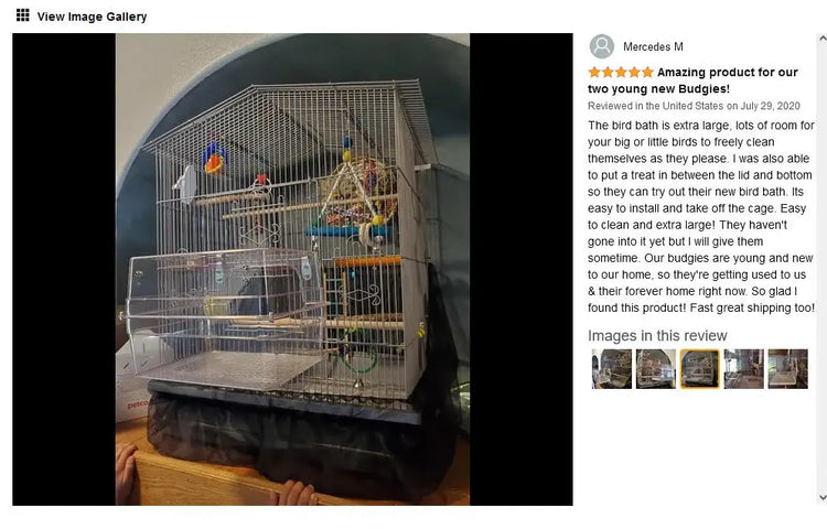 Bird Bath for birds Parrots Tub Large Clear Transparent Swimming Pool Box for Birds to Splash and Play Parrot Shower Bathtub