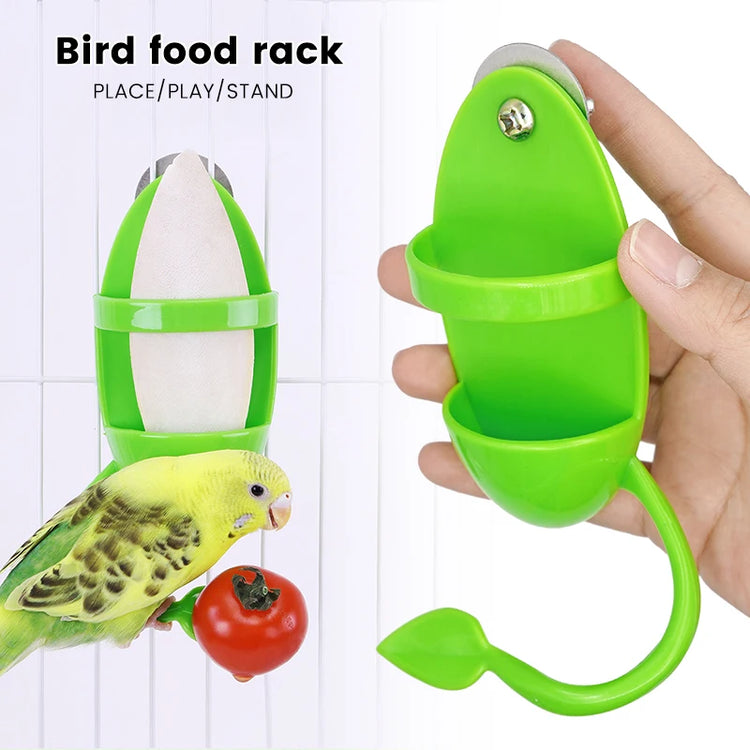 Parrot Food Feeder | Bird Perching Frame Toy | Bird Cage Feeder | Plastic Pet Feeding Box