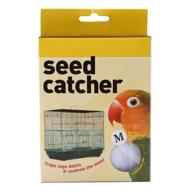 Bird Cage Seed Catcher Cover | 2025 M/L Mesh Skirt | Nylon Airy Cage Wrap for Clean Floors | Stretch Fit Bird Cage Accessory