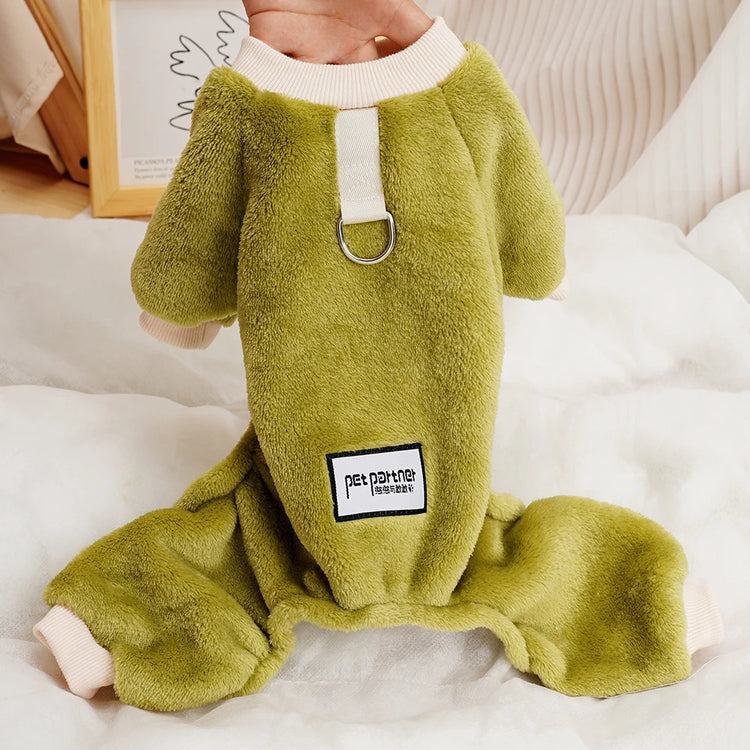 Fleece Warm Pet Clothes Winter Dog Jumpsuit Pajamas for Small Dogs Pomeranian Clothing Puppy Nightshirt Cat Overalls Pijamas