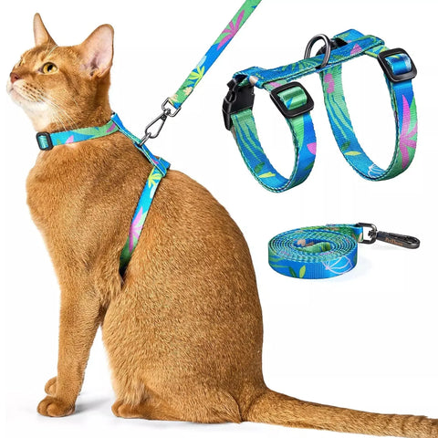Cat Carrier – Lightweight & Escape-Proof | Adjustable Soft Harness & Leash Set for Walking & Travel | Secure & Breathable Kitten Harness